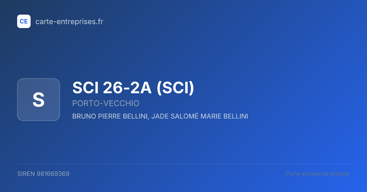SCI 26-2A (SCI) — 981669369 — fiche entreprise