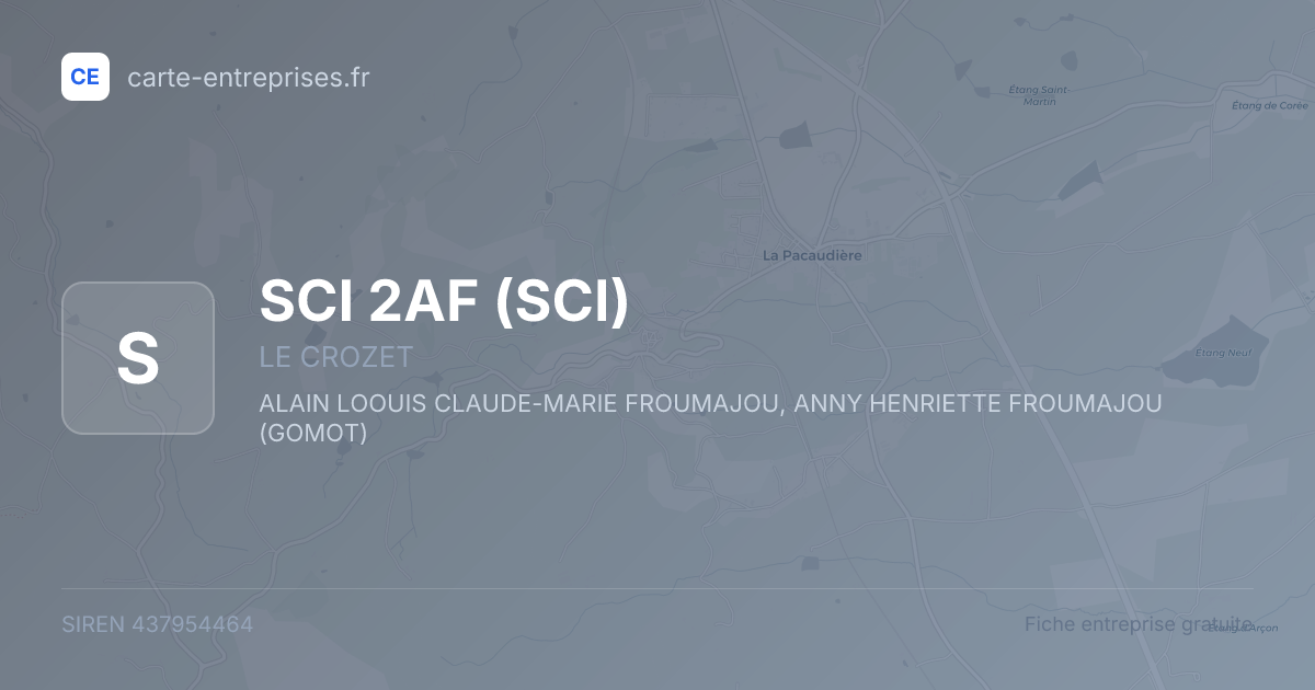 SCI 2AF (SCI) — 437954464 — fiche entreprise