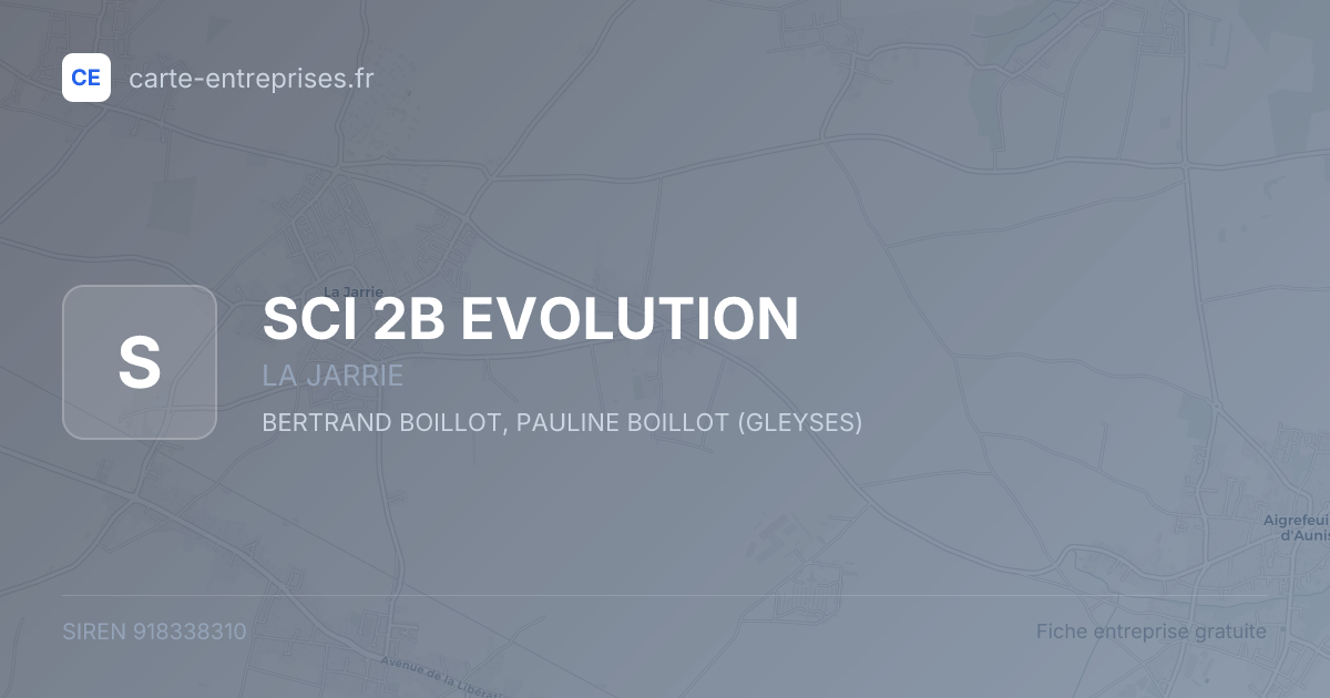 SCI 2B EVOLUTION — 918338310 — fiche entreprise