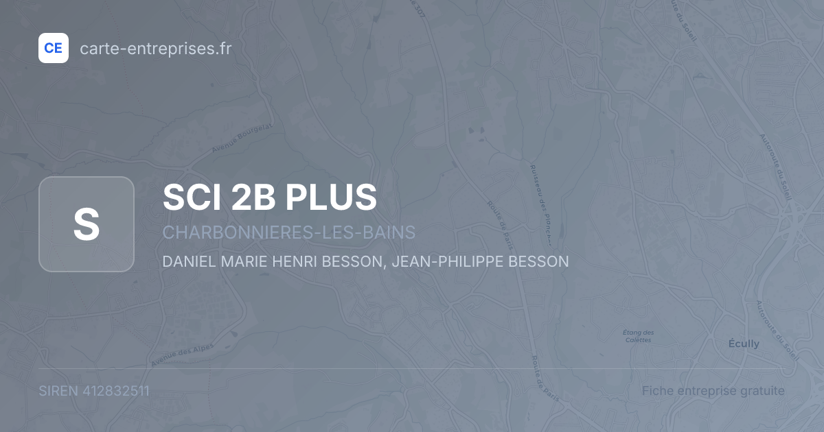SCI 2B PLUS — 412832511 — fiche entreprise