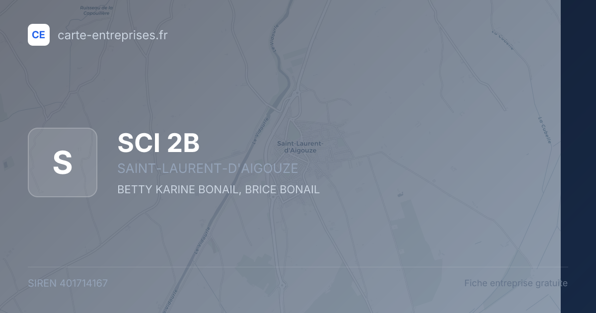 SCI  2B — 401714167 — fiche entreprise
