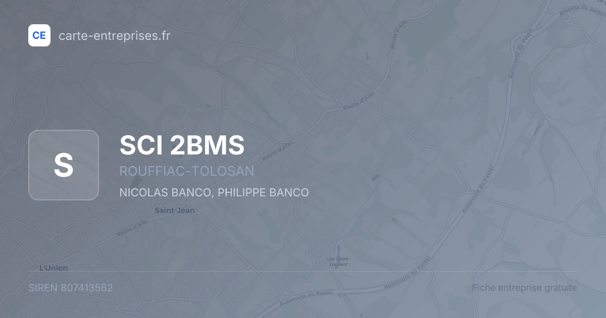SCI 2BMS — 807413562 — fiche entreprise