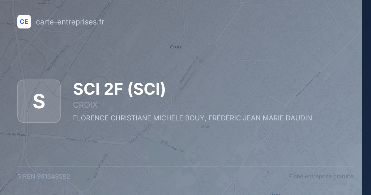 SCI 2F (SCI) — 981349582 — fiche entreprise
