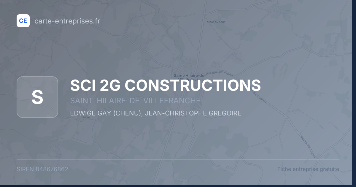 SCI 2G CONSTRUCTIONS — 848676862 — fiche entreprise