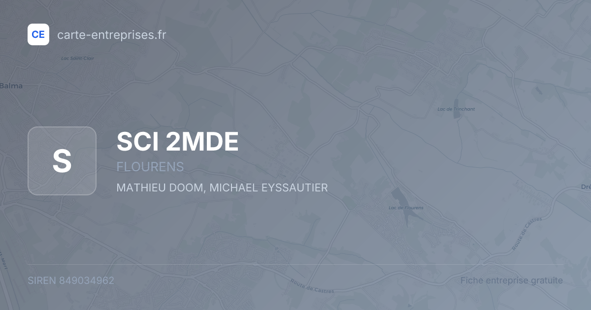 SCI 2MDE — 849034962 — fiche entreprise