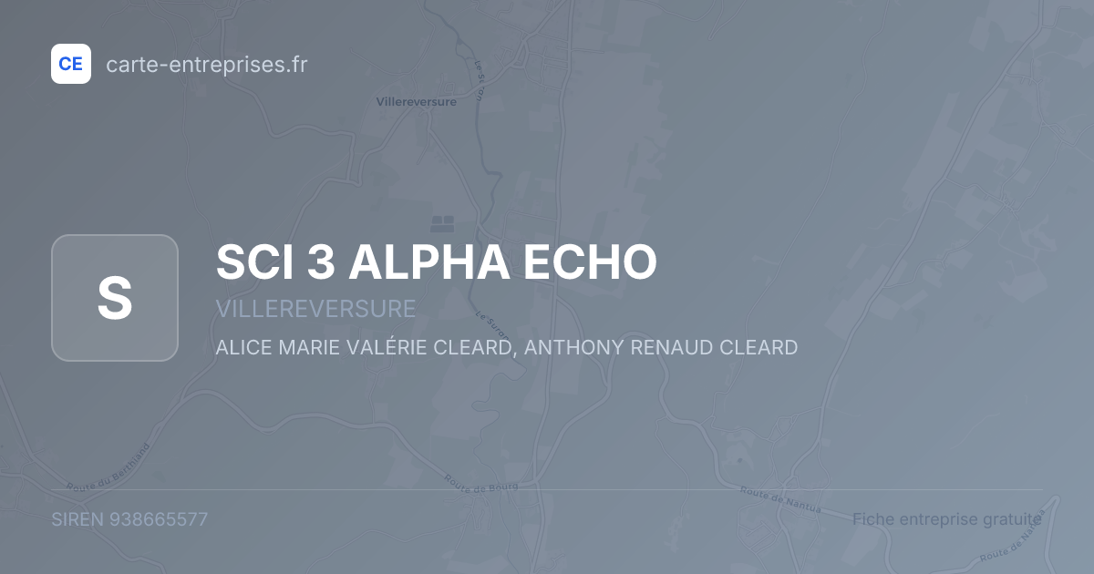 SCI 3 ALPHA ECHO — 938665577 — fiche entreprise