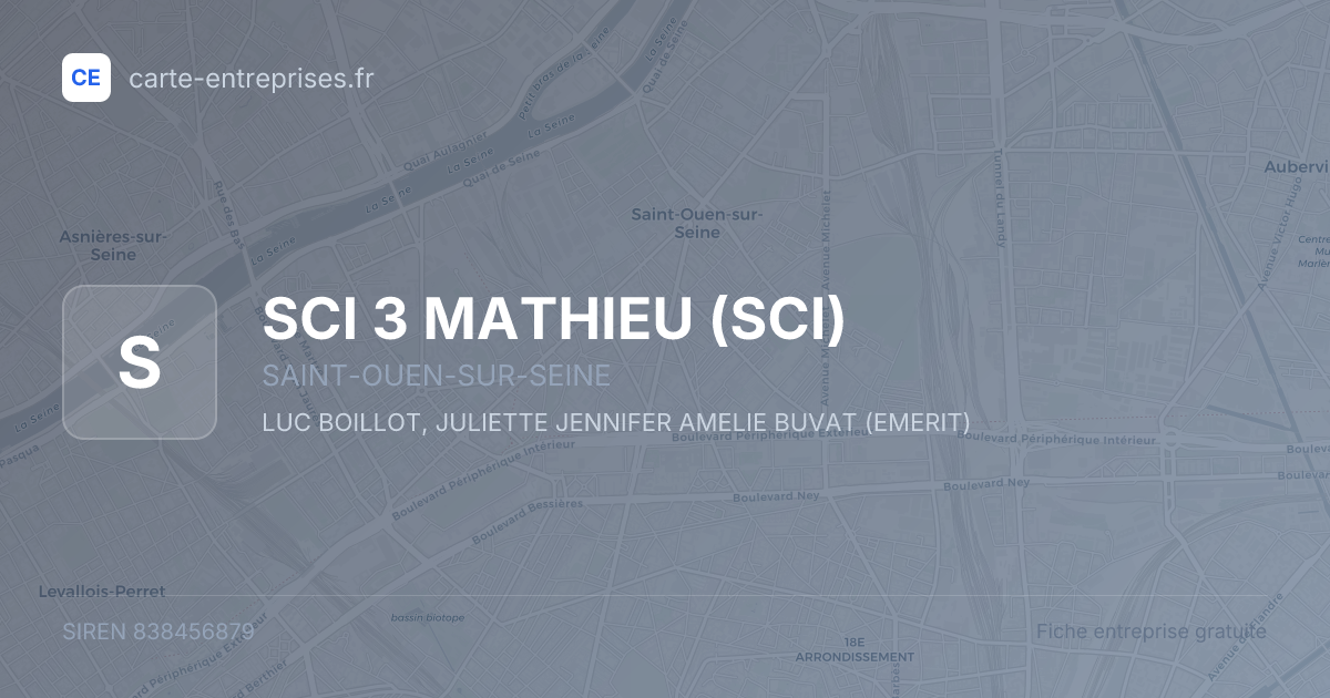 SCI 3 MATHIEU (SCI) — 838456879 — fiche entreprise