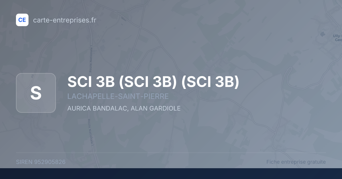 SCI 3B (SCI 3B) (SCI 3B) — 952905826 — fiche entreprise
