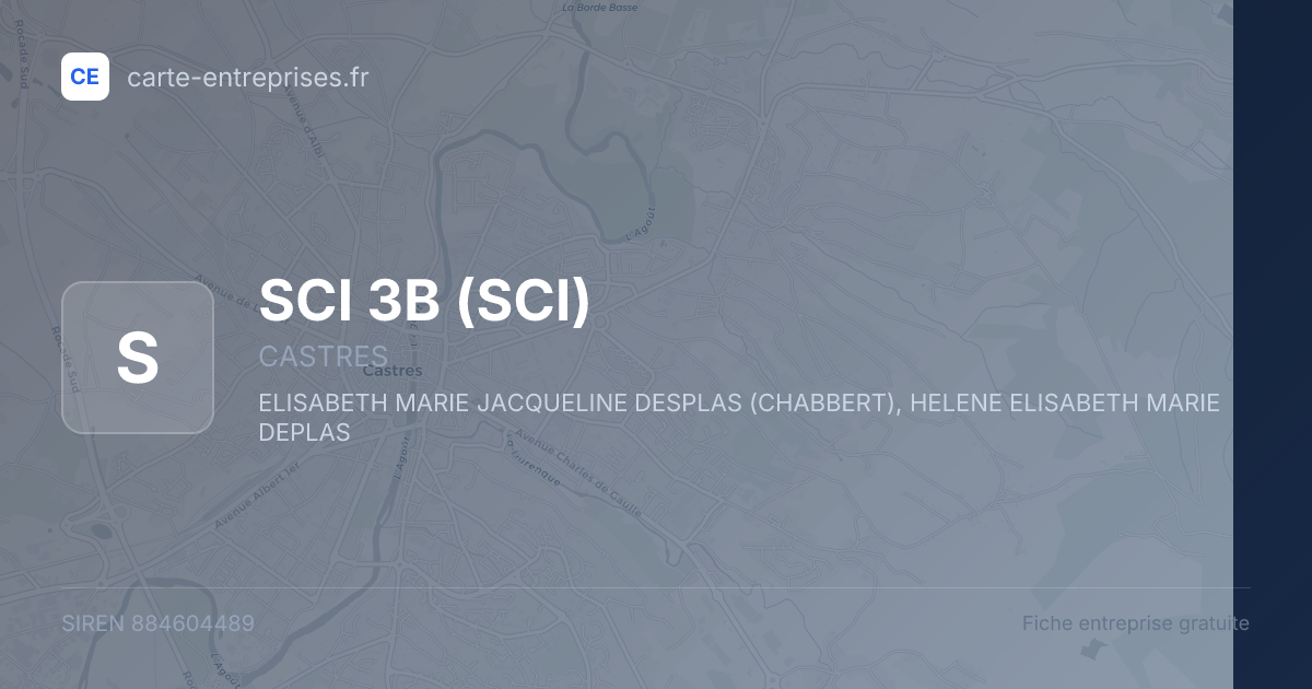 SCI 3B (SCI) — 884604489 — fiche entreprise