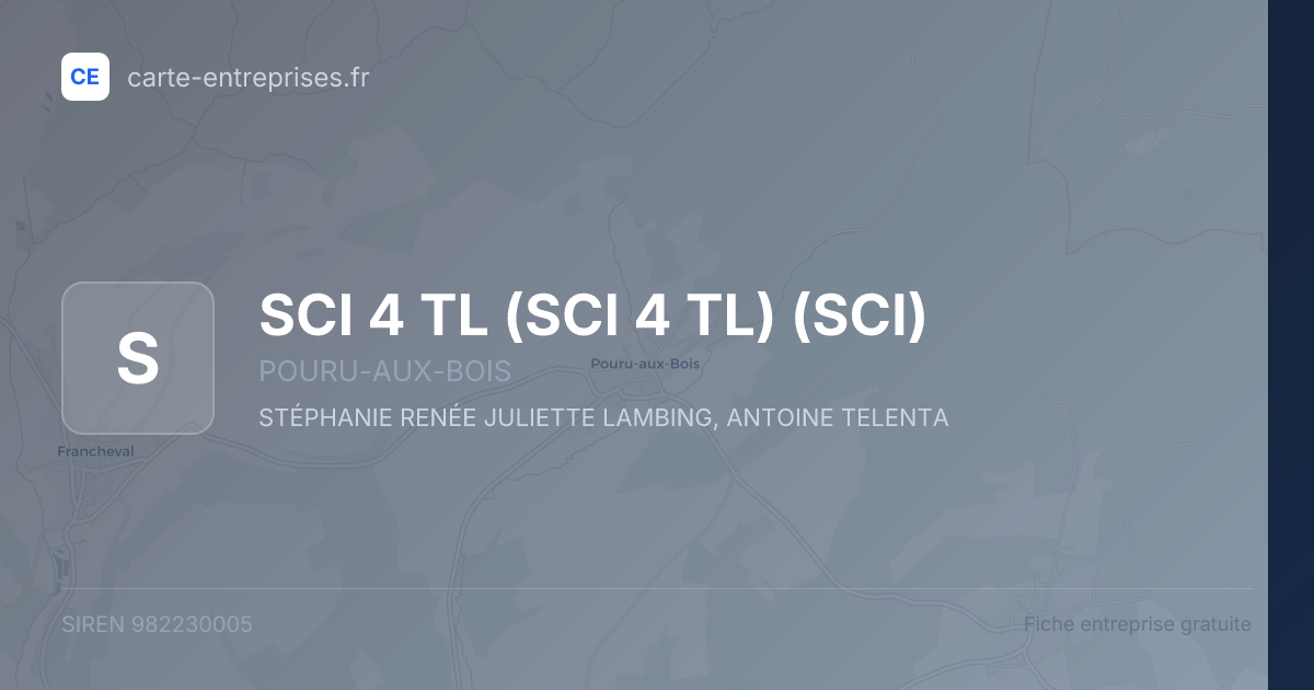 SCI 4 TL (SCI 4 TL) (SCI) — 982230005 — fiche entreprise