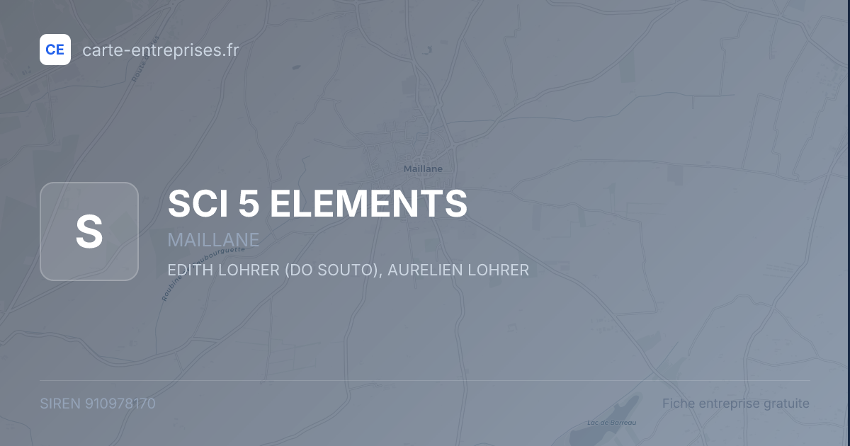SCI 5 ELEMENTS — 910978170 — fiche entreprise