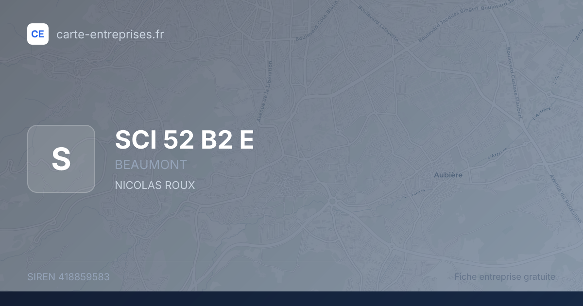 SCI 52 B2 E — 418859583 — fiche entreprise