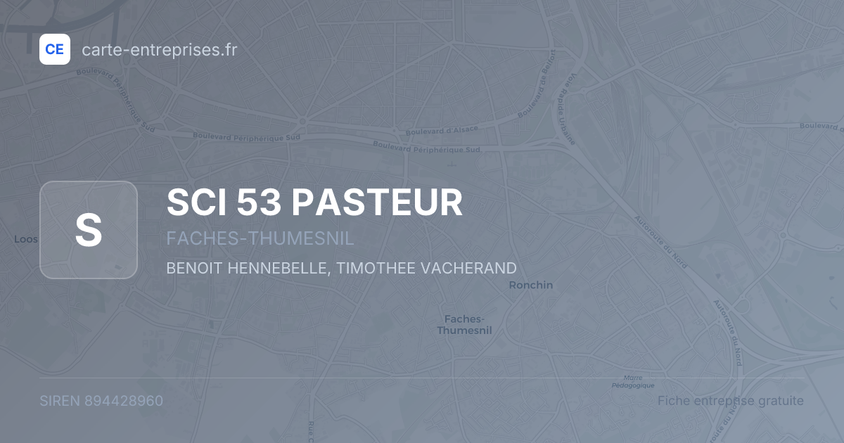 SCI 53 PASTEUR — 894428960 — fiche entreprise