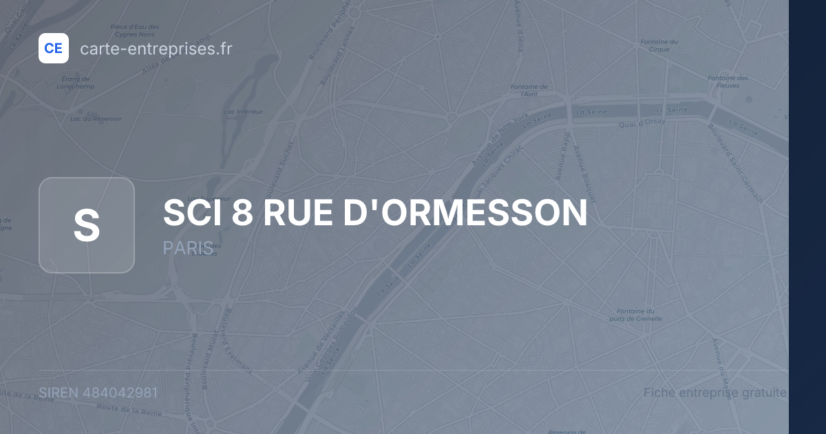 SCI 8 RUE D'ORMESSON — 484042981 — fiche entreprise