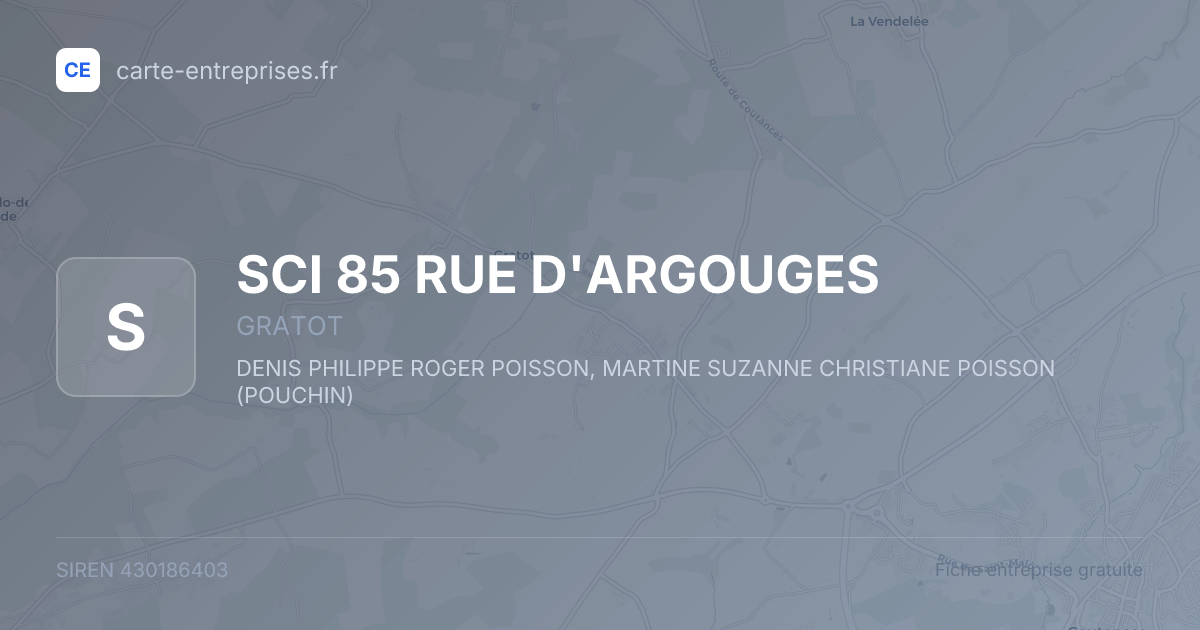 SCI 85 RUE D'ARGOUGES — 430186403 — fiche entreprise