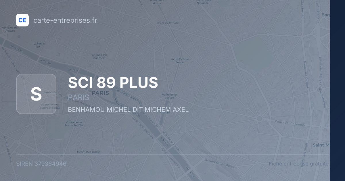 SCI 89 PLUS — 379364946 — fiche entreprise