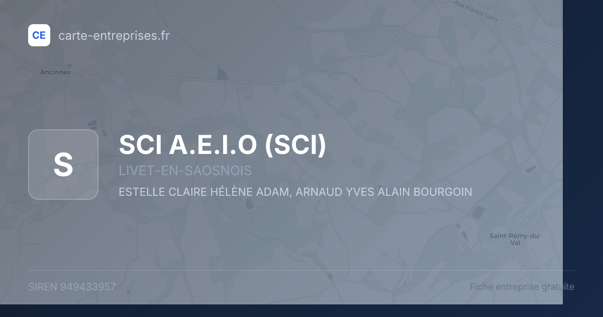 SCI A.E.I.O (SCI) — 949433957 — fiche entreprise