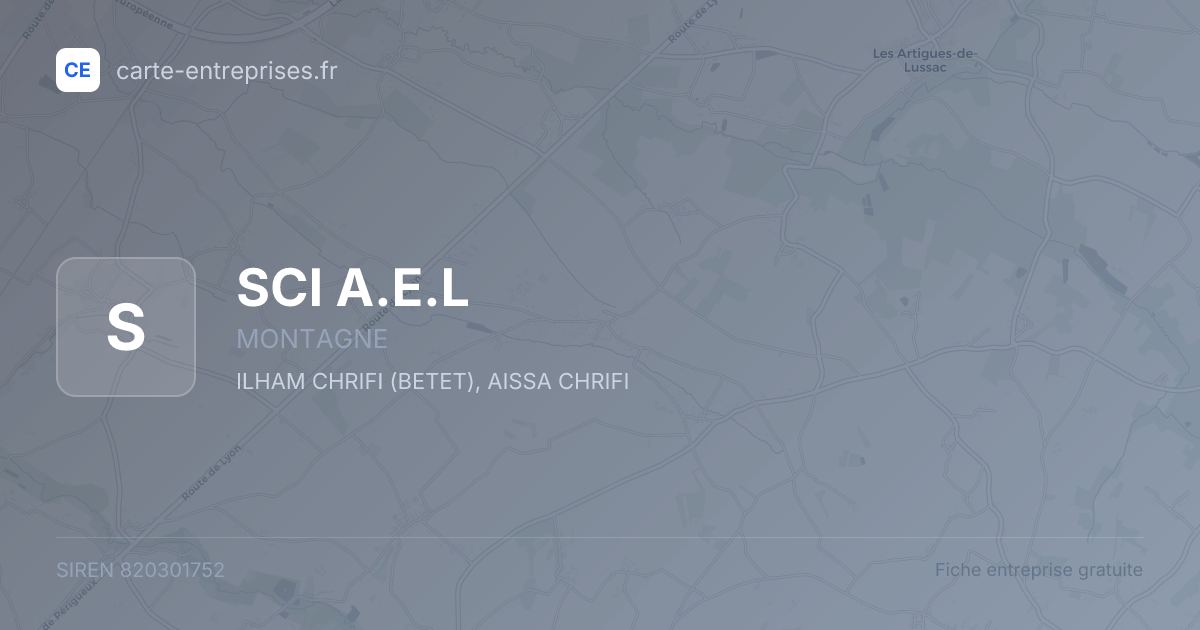 SCI A.E.L — 820301752 — fiche entreprise
