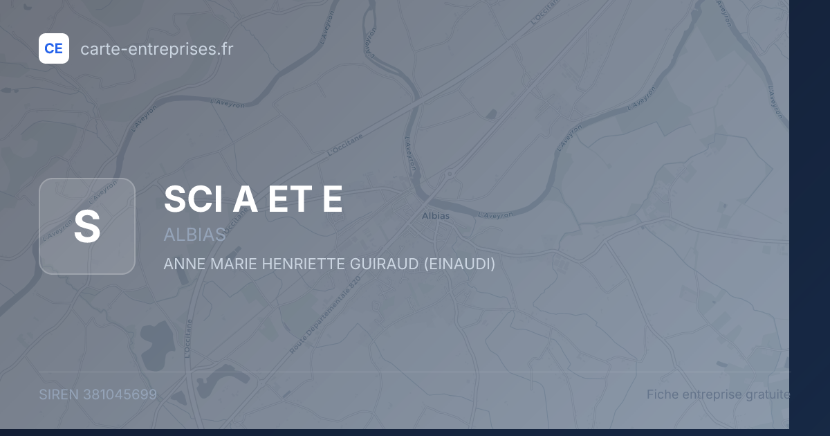 SCI A ET E — 381045699 — fiche entreprise