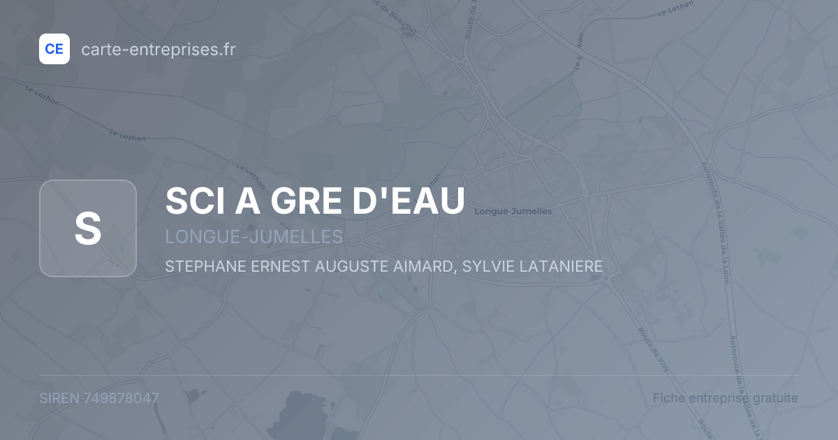 SCI A GRE D'EAU — 749878047 — fiche entreprise