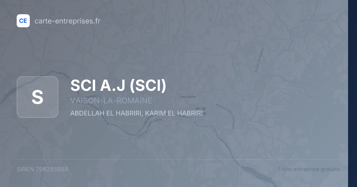 SCI A.J (SCI) — 798285888 — fiche entreprise