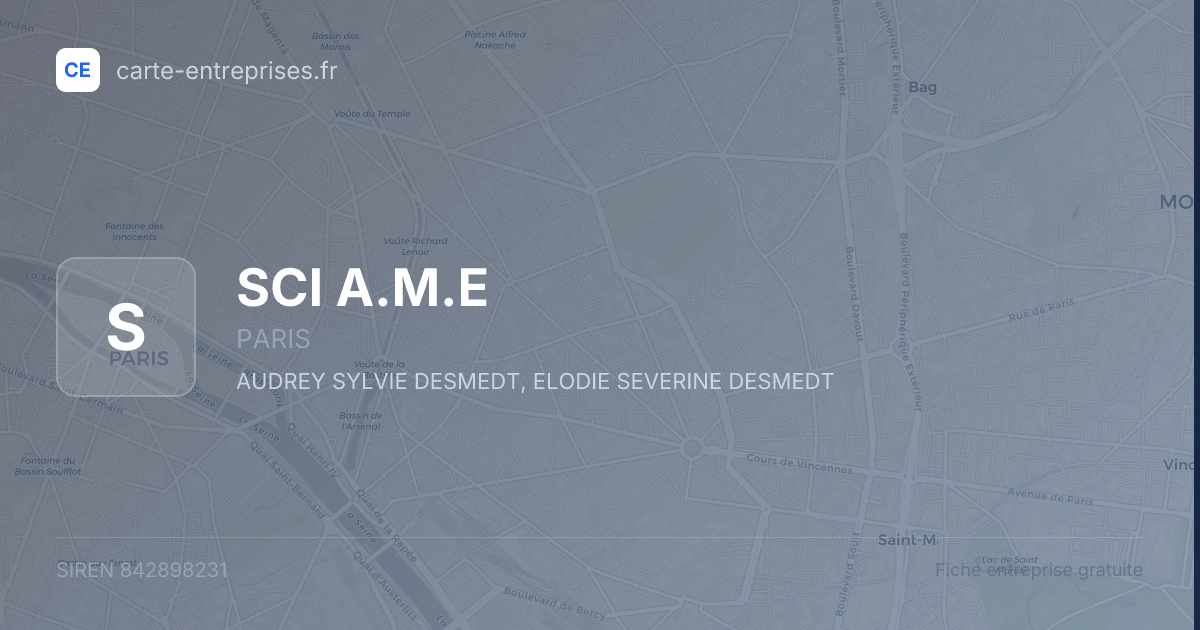 SCI A.M.E — 842898231 — fiche entreprise