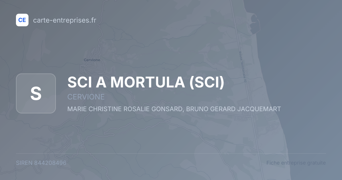 SCI A MORTULA (SCI) — 844208496 — fiche entreprise