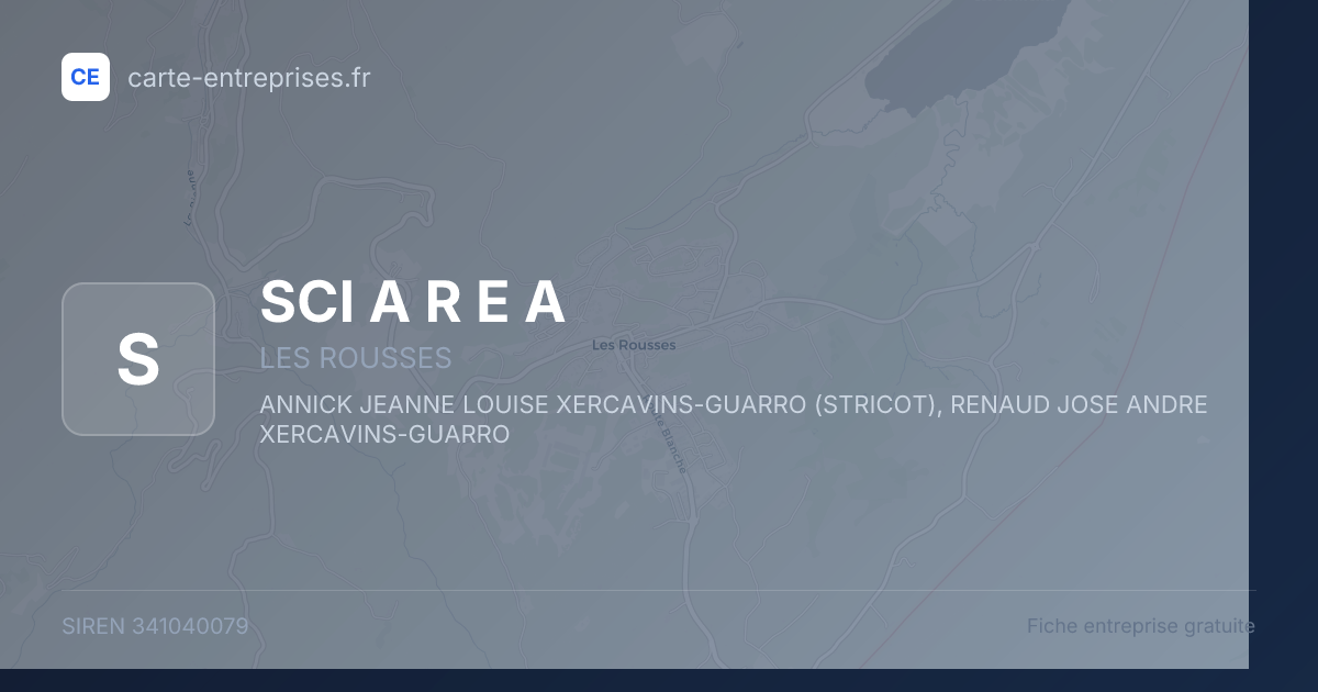 SCI A R E A — 341040079 — fiche entreprise