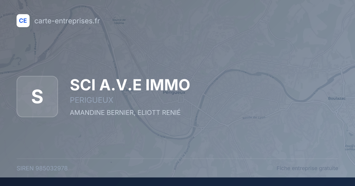 SCI A.V.E IMMO — 985032978 — fiche entreprise