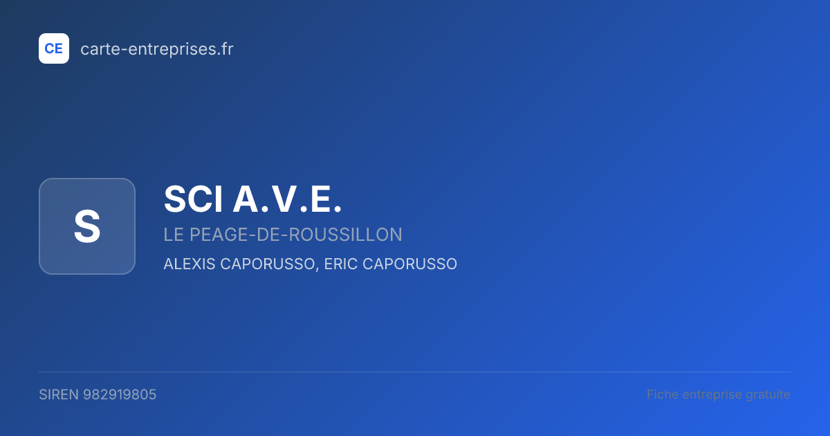 SCI A.V.E. — 982919805 — fiche entreprise