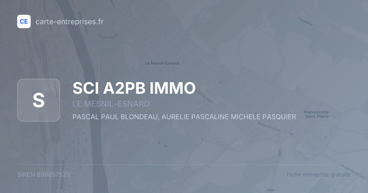 SCI A2PB IMMO — 898657523 — fiche entreprise