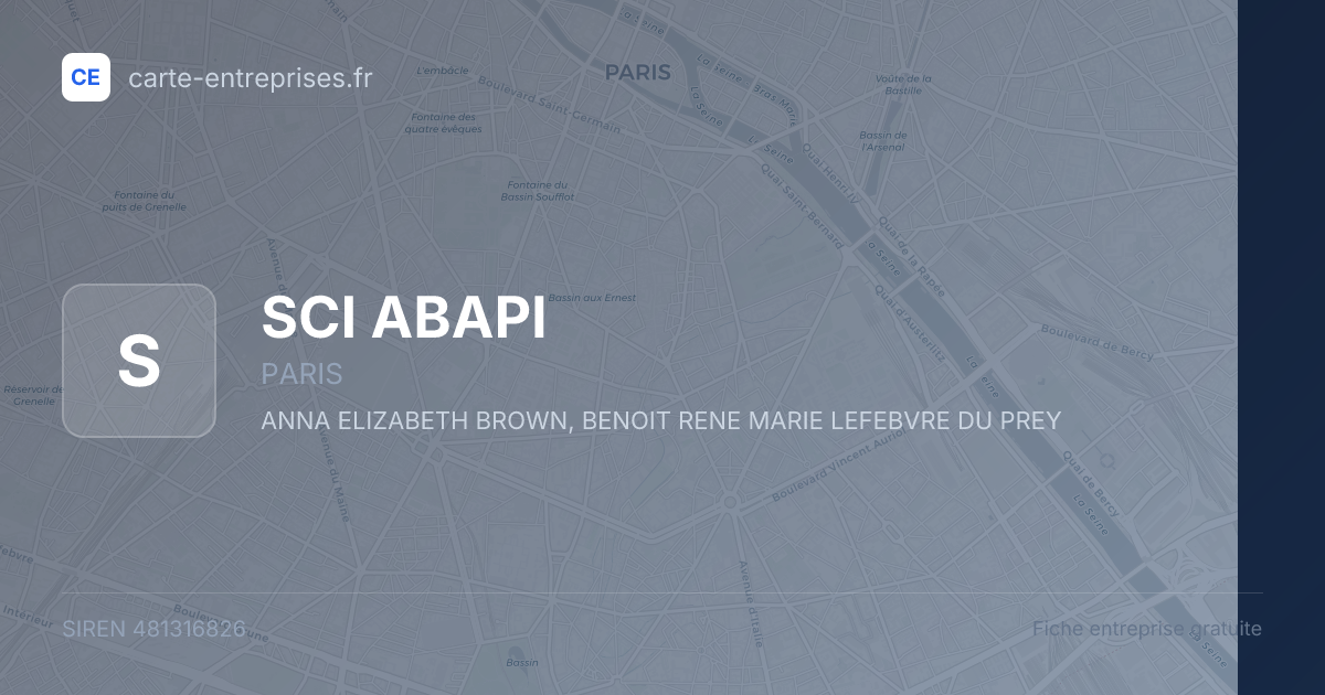 SCI ABAPI — 481316826 — fiche entreprise