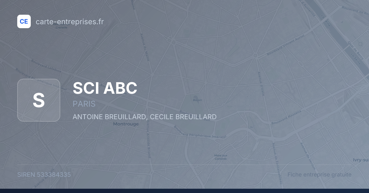 SCI ABC — 533384335 — fiche entreprise
