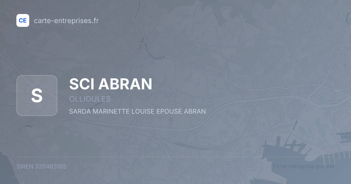 SCI ABRAN — 320463185 — fiche entreprise
