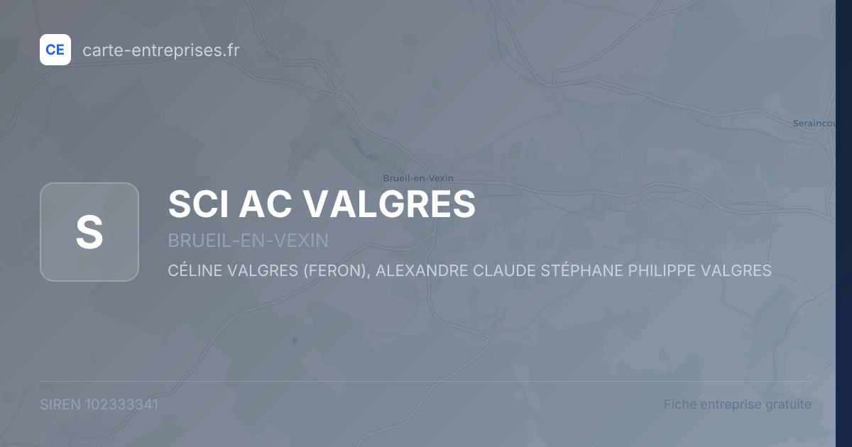 SCI AC VALGRES — 102333341 — fiche entreprise