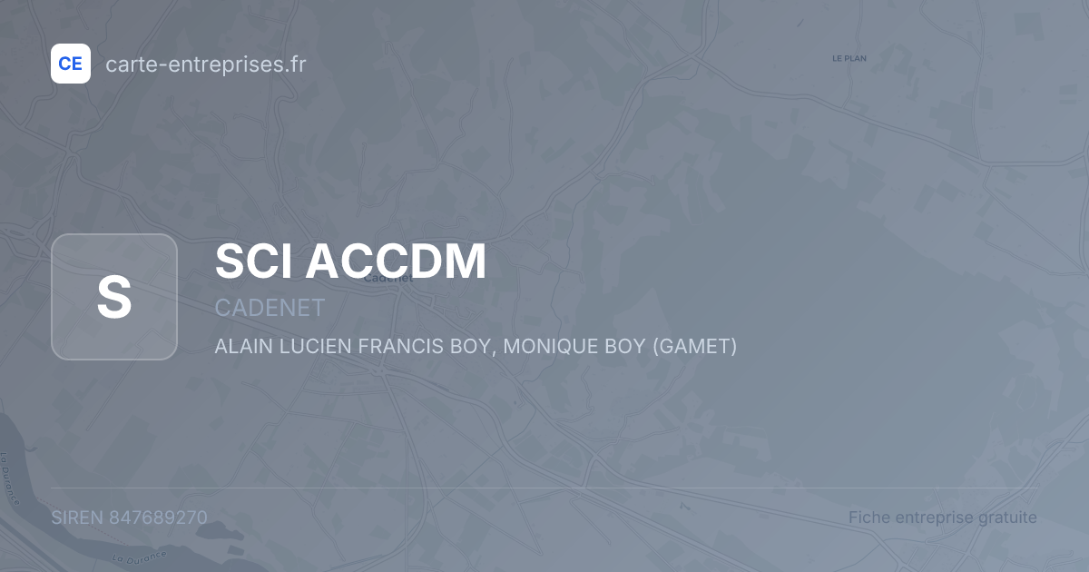 SCI ACCDM — 847689270 — fiche entreprise