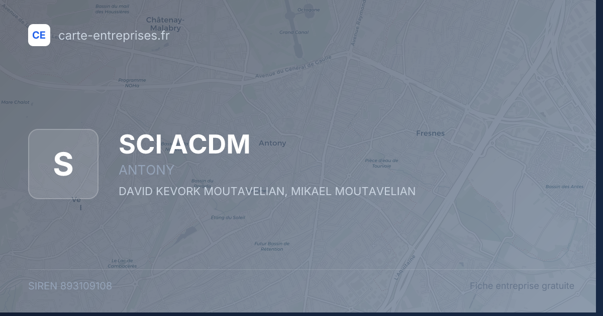 SCI ACDM — 893109108 — fiche entreprise