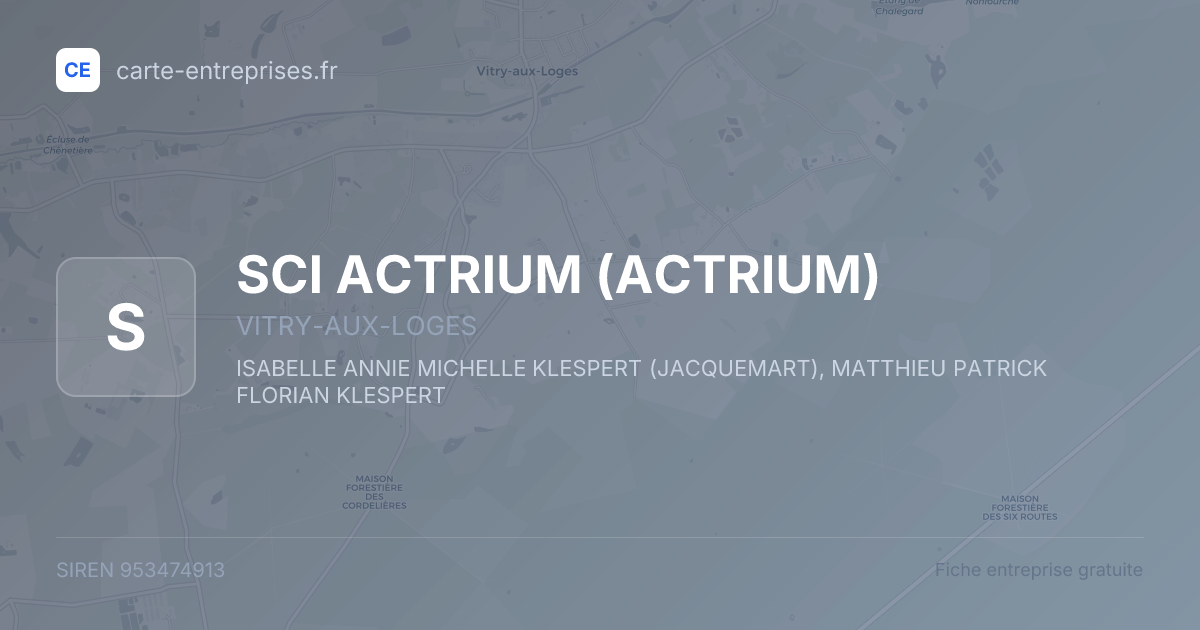 SCI ACTRIUM (ACTRIUM) — 953474913 — fiche entreprise