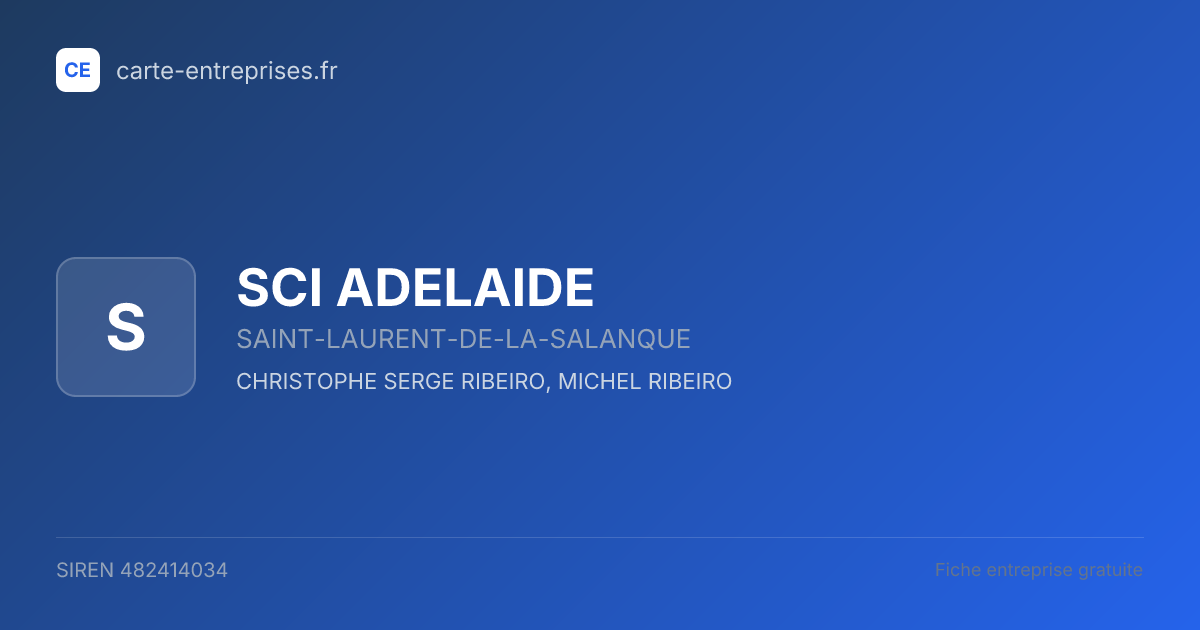 SCI ADELAIDE — 482414034 — fiche entreprise