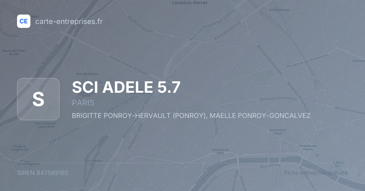 SCI ADELE 5.7 — 847589165 — fiche entreprise