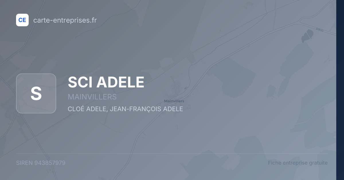 SCI ADELE — 943857979 — fiche entreprise