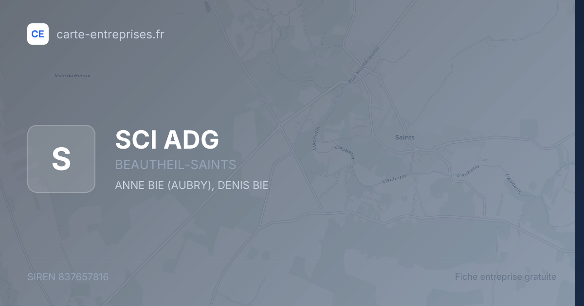 SCI ADG — 837657816 — fiche entreprise