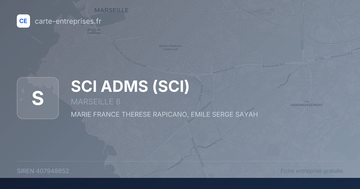 SCI ADMS (SCI) — 407948652 — fiche entreprise