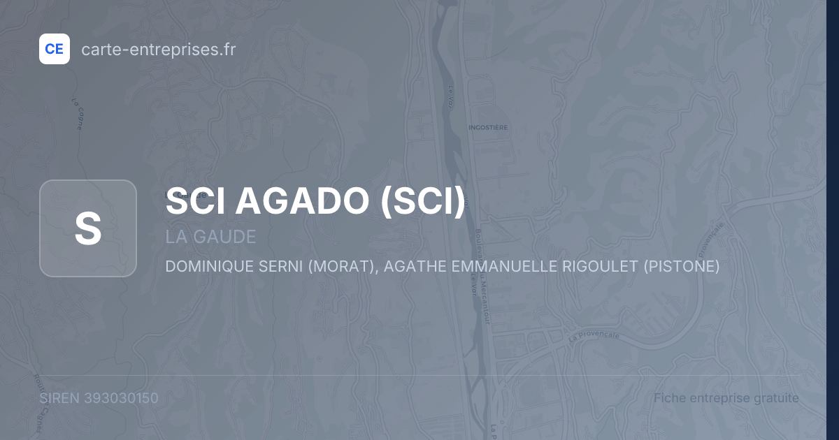 SCI AGADO (SCI) — 393030150 — fiche entreprise
