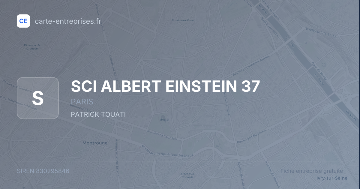 SCI ALBERT EINSTEIN 37 — 830295846 — fiche entreprise