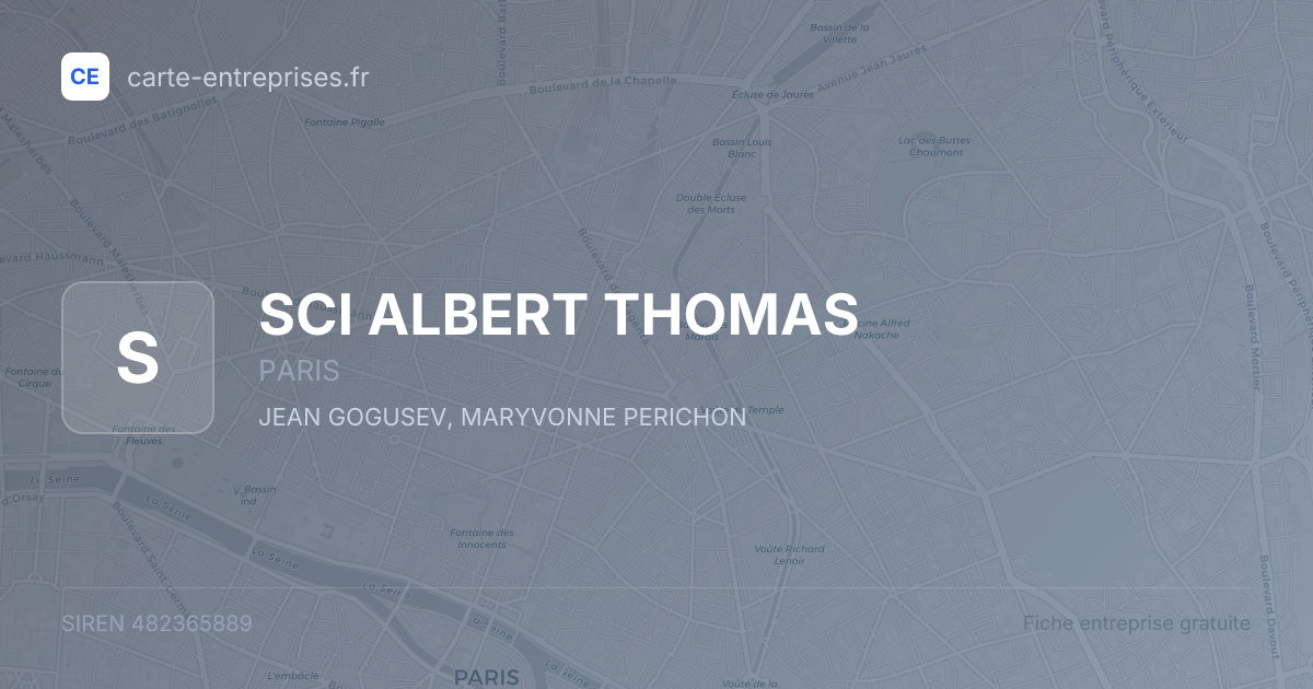 SCI ALBERT THOMAS — 482365889 — fiche entreprise