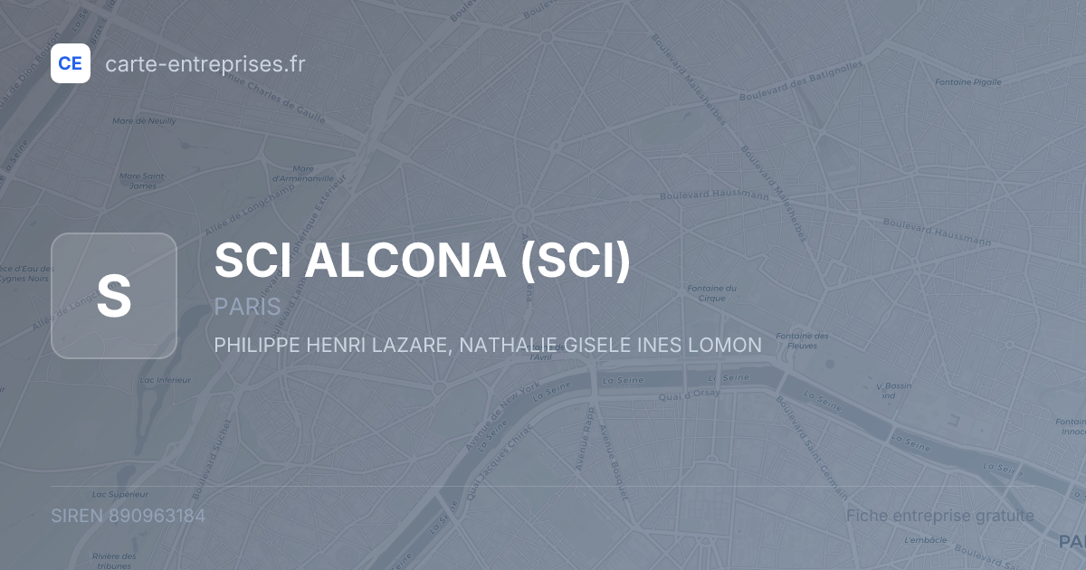 SCI ALCONA (SCI) — 890963184 — fiche entreprise