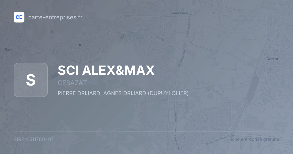 SCI ALEX&MAX — 511760407 — fiche entreprise
