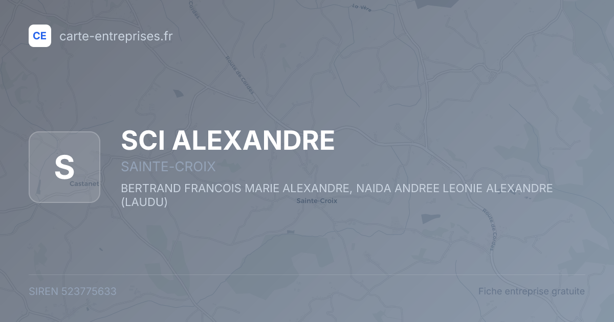 SCI ALEXANDRE — 523775633 — fiche entreprise