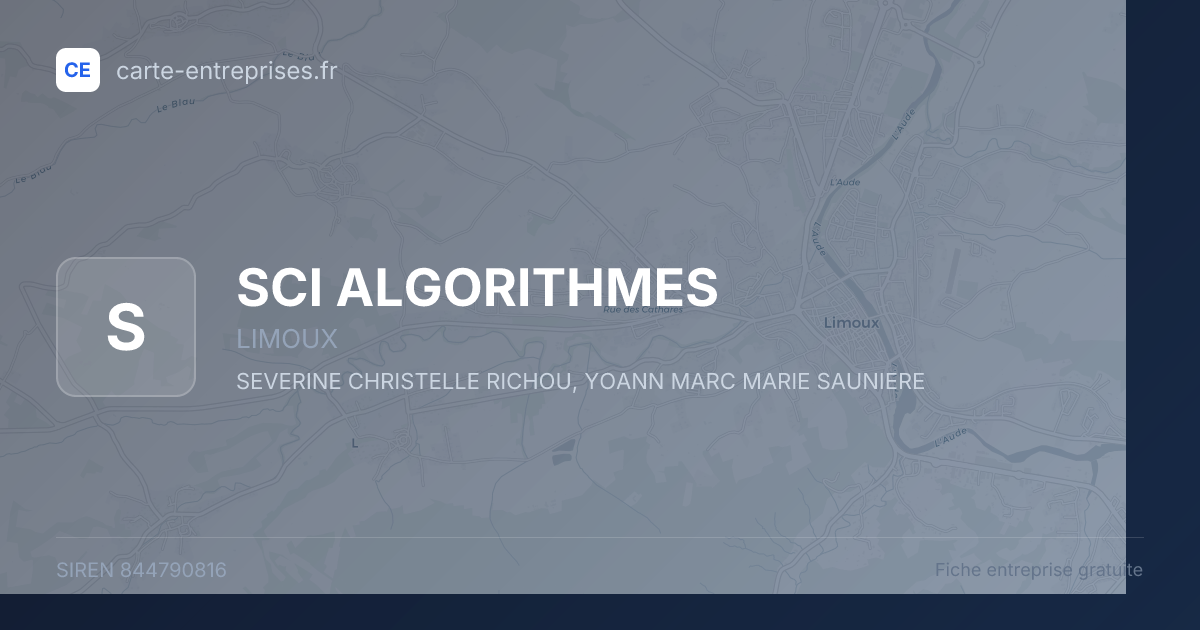 SCI ALGORITHMES — 844790816 — fiche entreprise